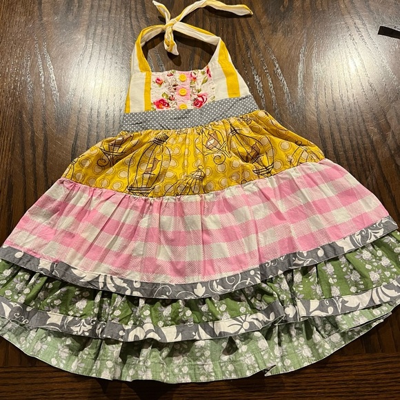 Be Girl Clothing Canary & Pink Halter Tieback Ruffle Dress Size 2T Boho Cute - Picture 2 of 8